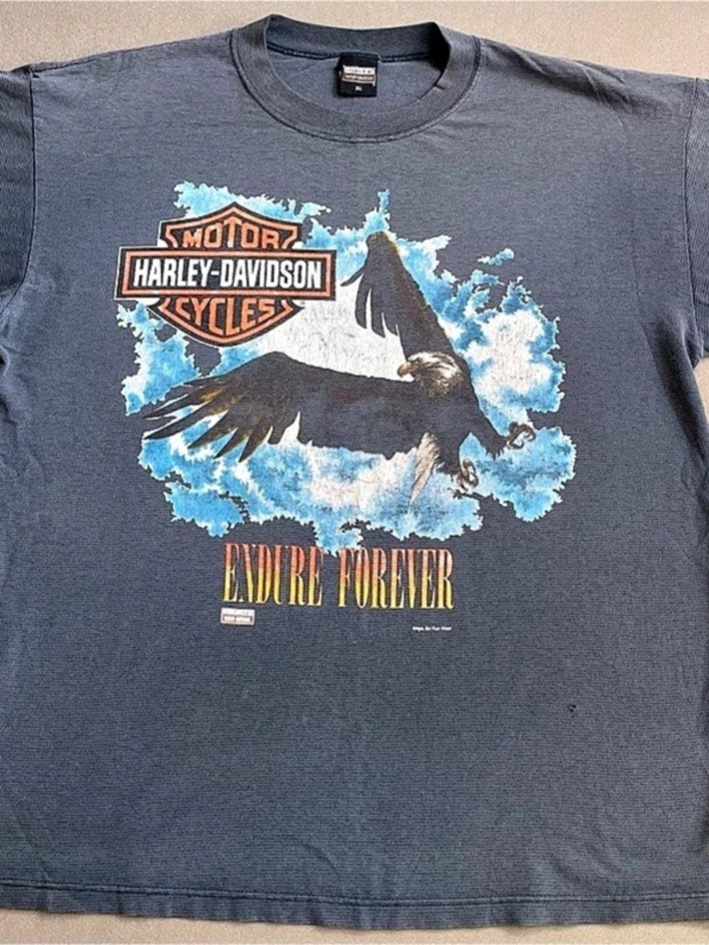 Vintage Harley-Davidson Endure Forever Eagle T-Shirt Gray XL